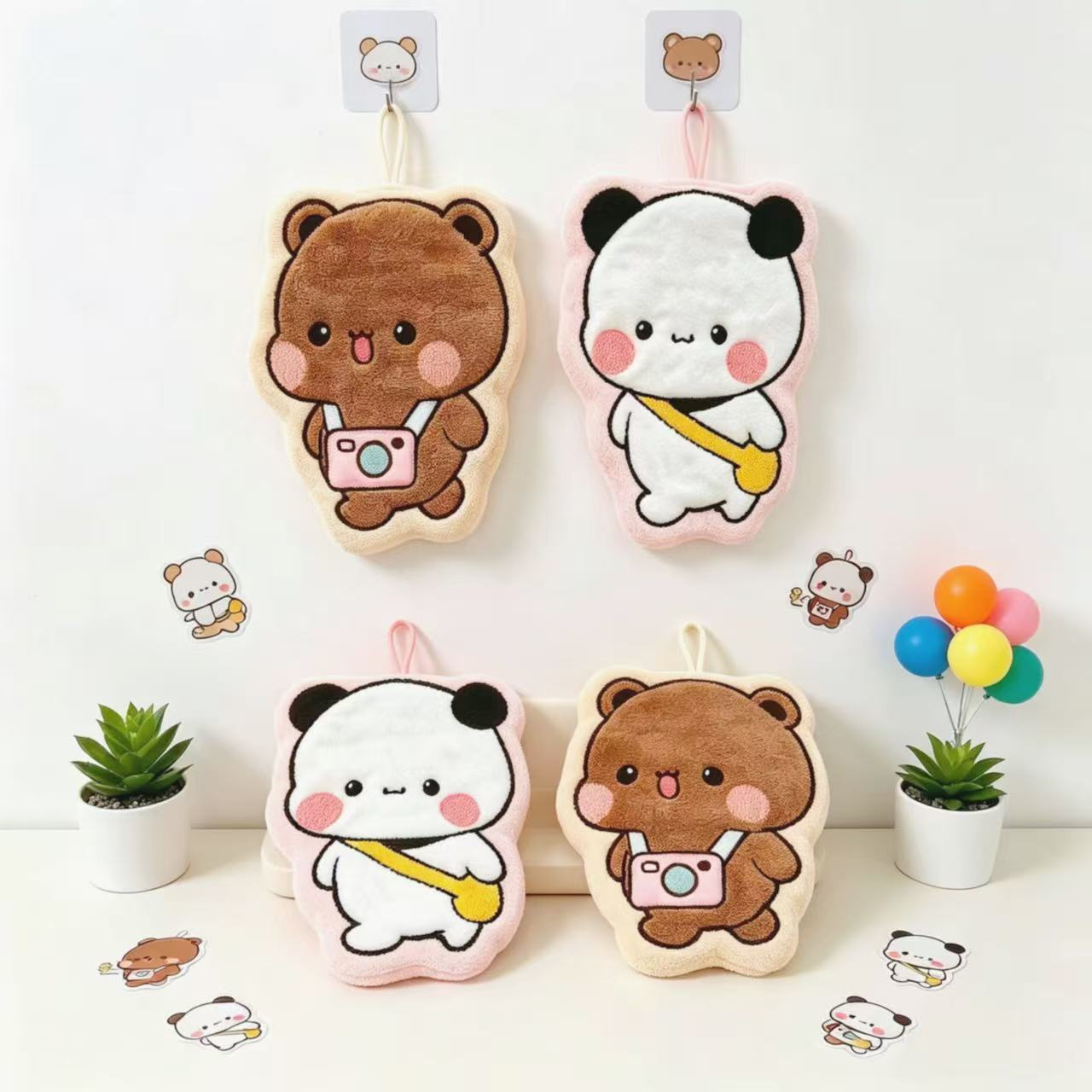 Home Bathroom Decor - Cartoon Bear Panda Hanging Hand Towel