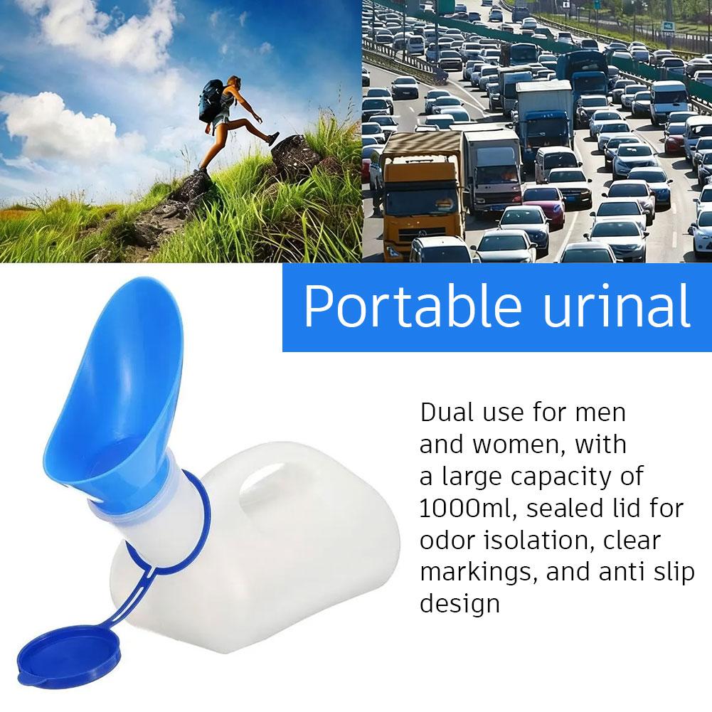 Home Bathroom Urinal - 1000ML Plastic Unisex Portable Mobile Urinal