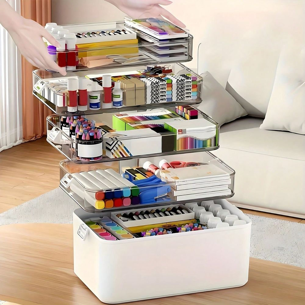 Home In Bathroom - Transparent Multi-Layer Medicine Organizer, Large Capacity