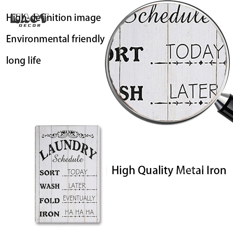 Slogan Metal Tin Sign Laundry  - Home Bathroom Decor 评论和价格