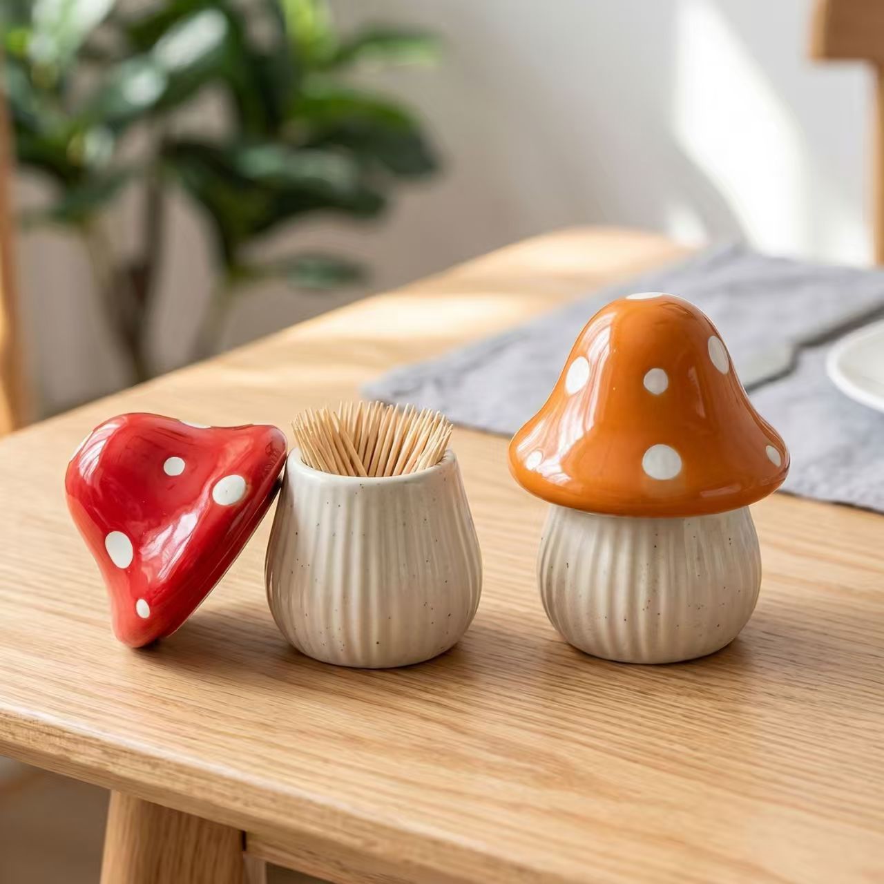 Cartoon Mushroom Ceramic Stora - Home Bathroom Decor 评论和价格