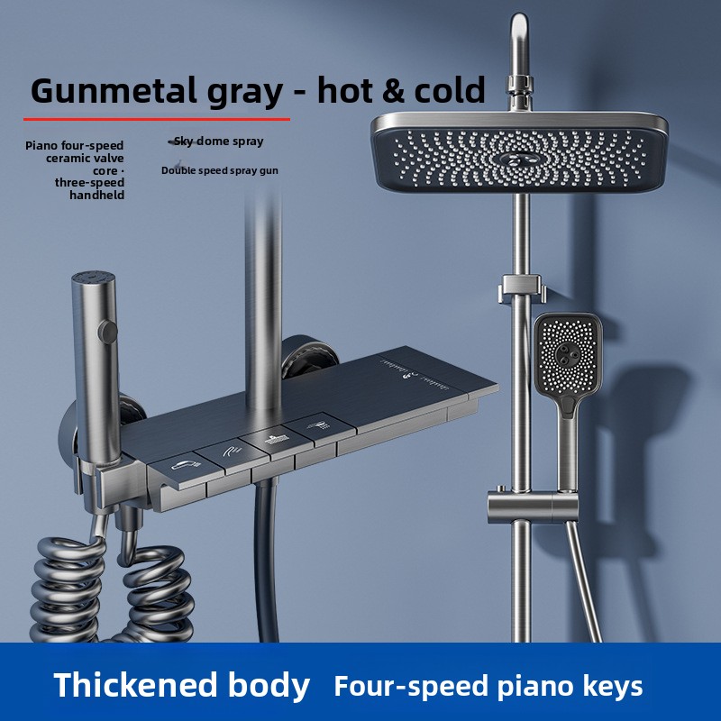 Gunmetal Gray Shower Head Syst - Home Bathroom Lights 评论和价格