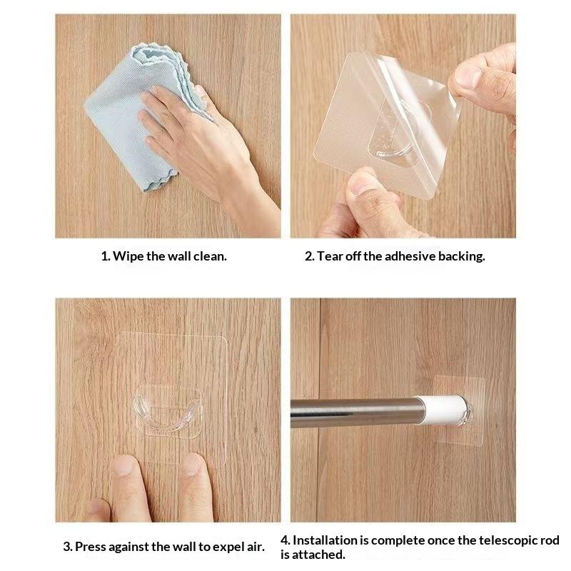 No Drill Transparent Self Adhe - Home Bathroom Decor 评论和价格