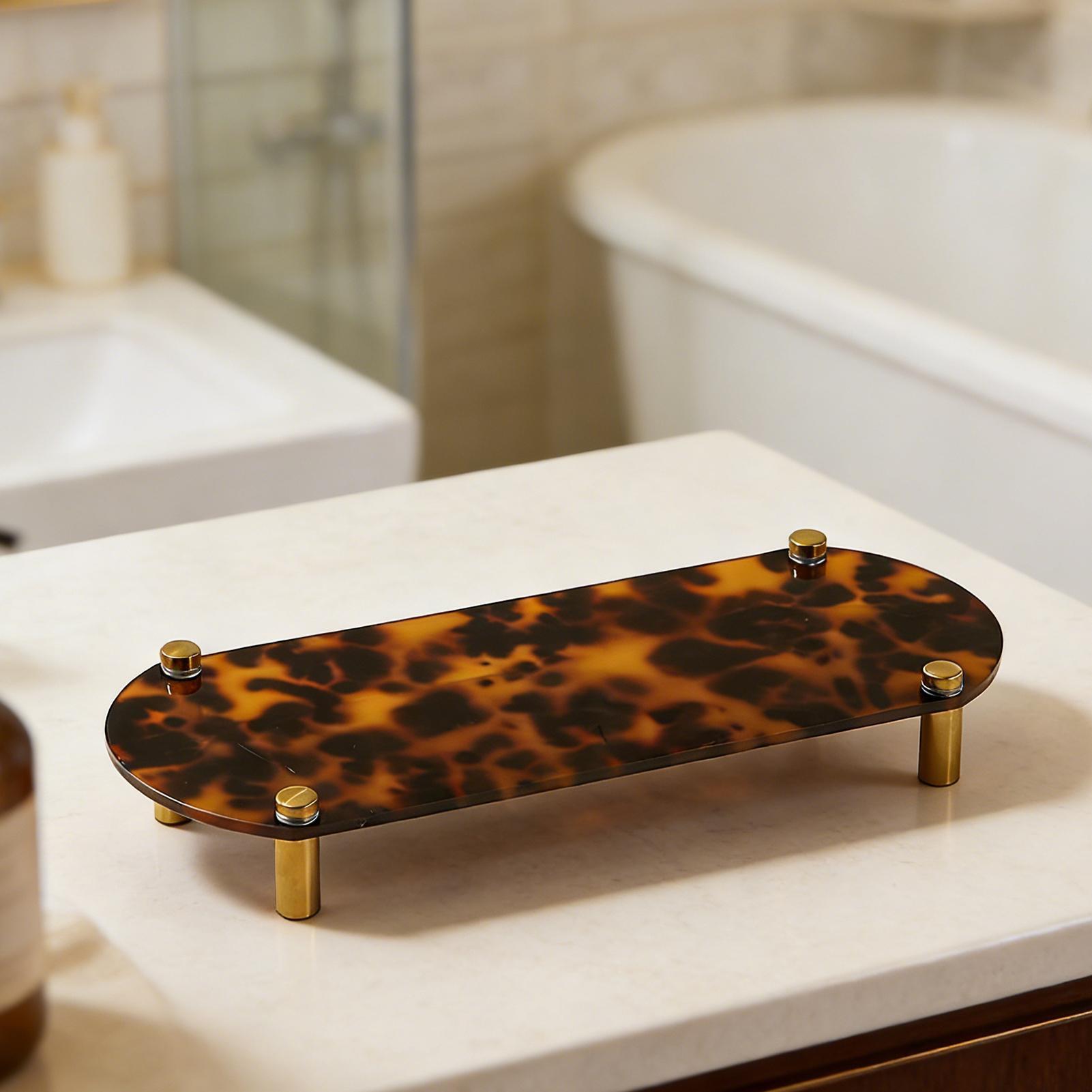 Bathroom Counter Tray Tortoise - Home Bathroom Decor 评论和价格