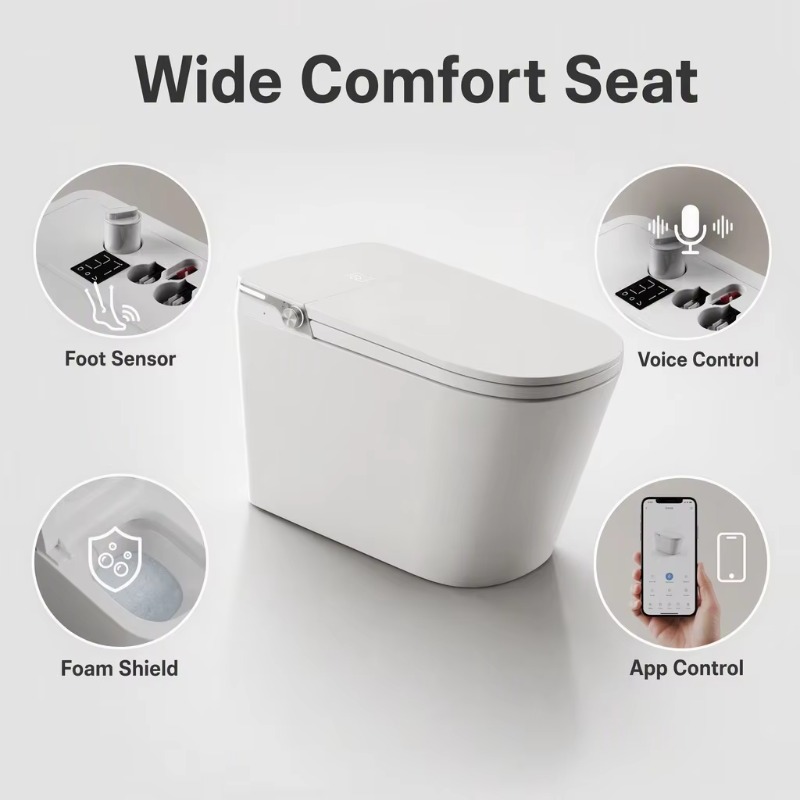 White Smart Toilet Square Bowl - Home In Bathroom 评论和价格