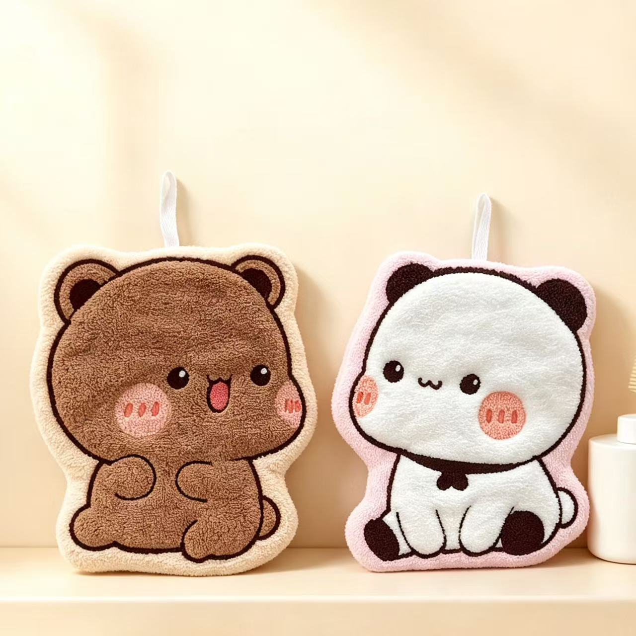 Cartoon Bear Panda Hanging Han - Home Bathroom Decor 评论和价格