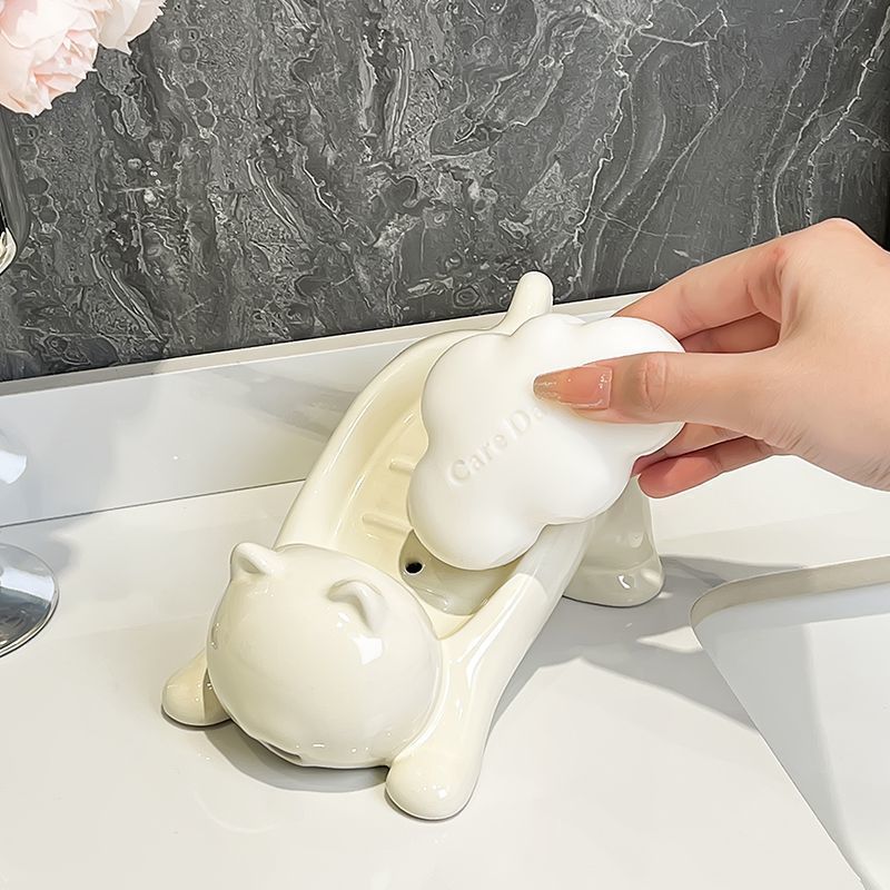 Cute Cat Drain Soap Holder Con - Home Center Bathroom Accessories 评论和价格