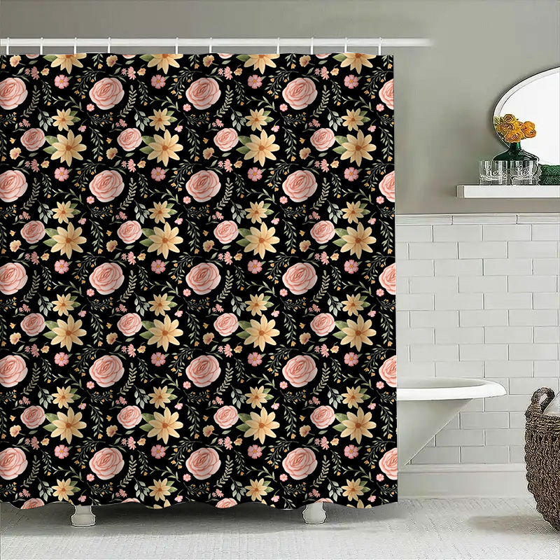 Black White Patterned Shower C - Home Bathroom Remodel Diy 评论和价格