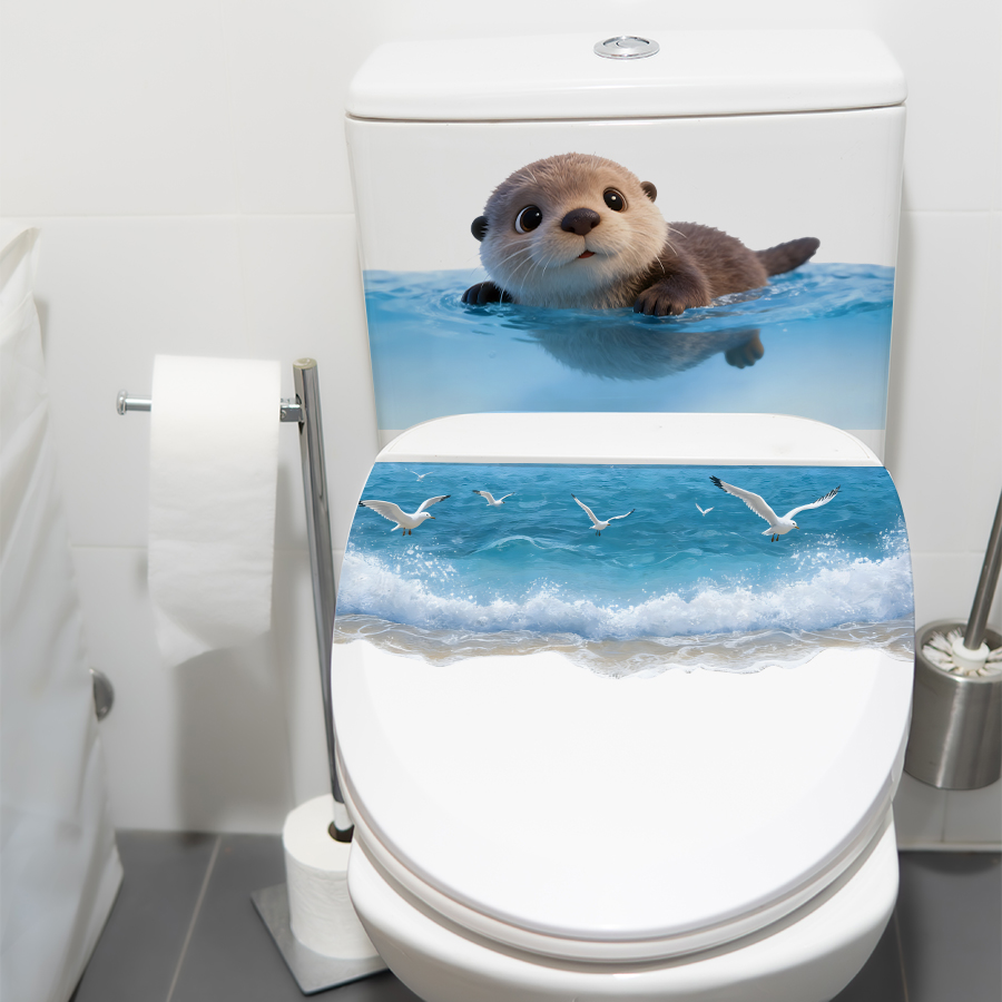 1Pc Cute Otter Toilet Tank Sti - Home Center Bathroom Accessories 评论和价格