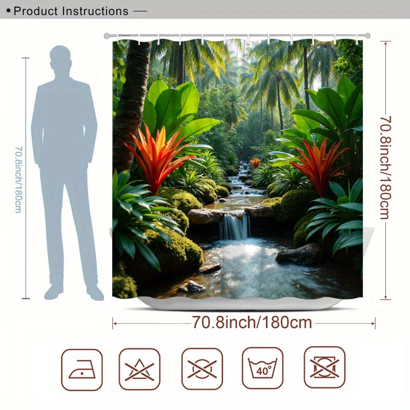 Tropical Jungle Shower Curtain - Shower Curtain Liner 评论和价格