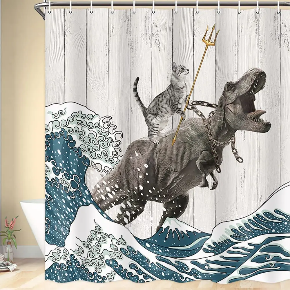 Funny Cat Shower Curtain, Cool - Shower Curtain Liner 评论和价格