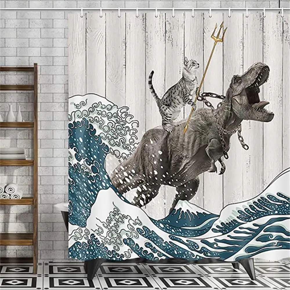 Funny Cat Shower Curtain, Cool - Shower Curtain Liner 评论和价格