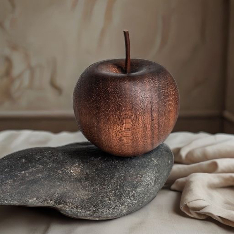 1PCS Of Wooden Apple Shaped Es - Home Bathroom Decor 评论和价格