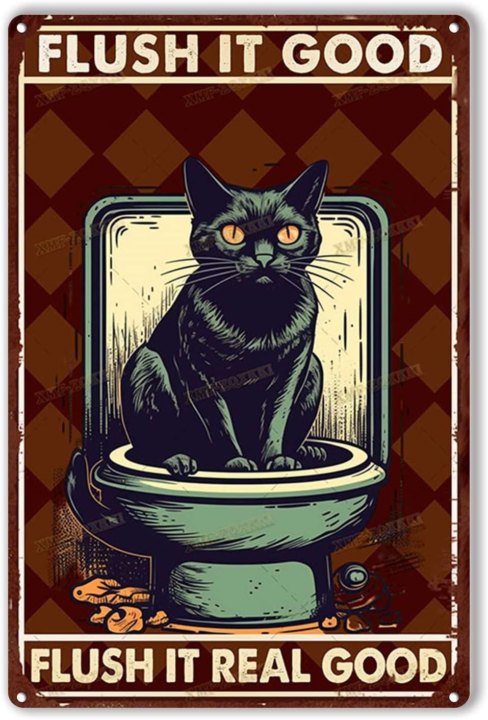 Tin Sign Flush It Good Real Fu - Home Goods Bathroom Decor 评论和价格