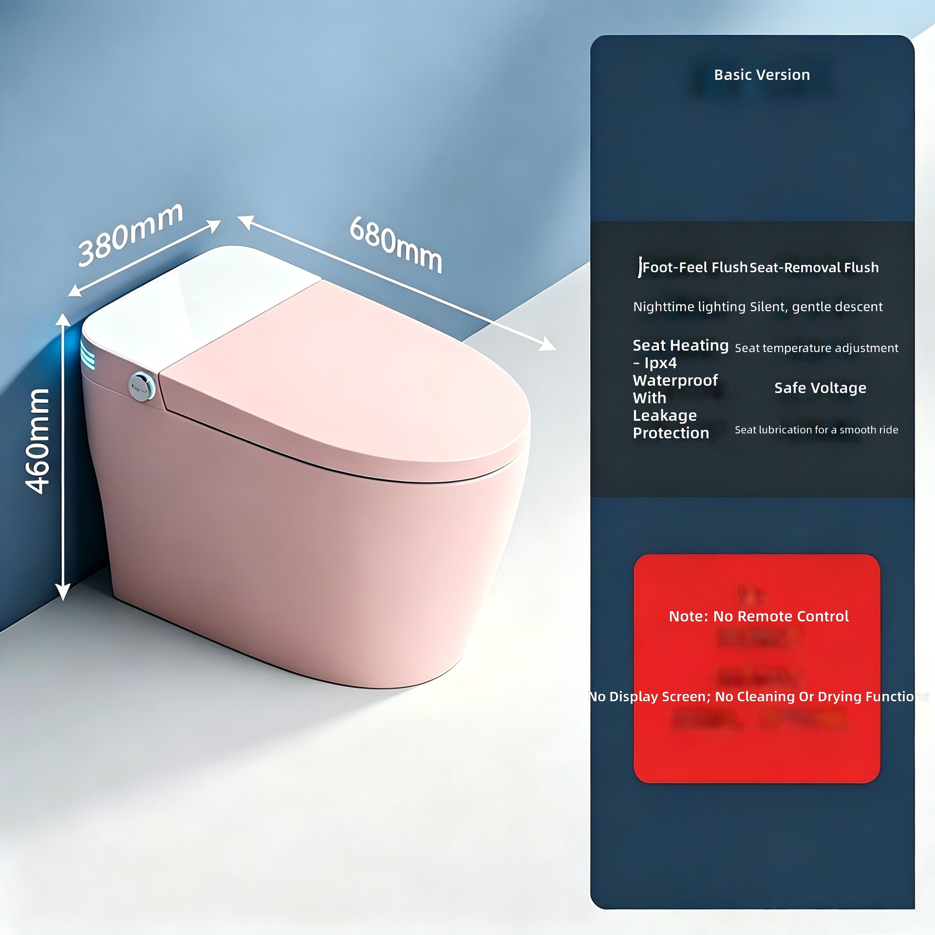 Smart Toilet, Pink, All-in-1 A - Home In Bathroom 评论和价格